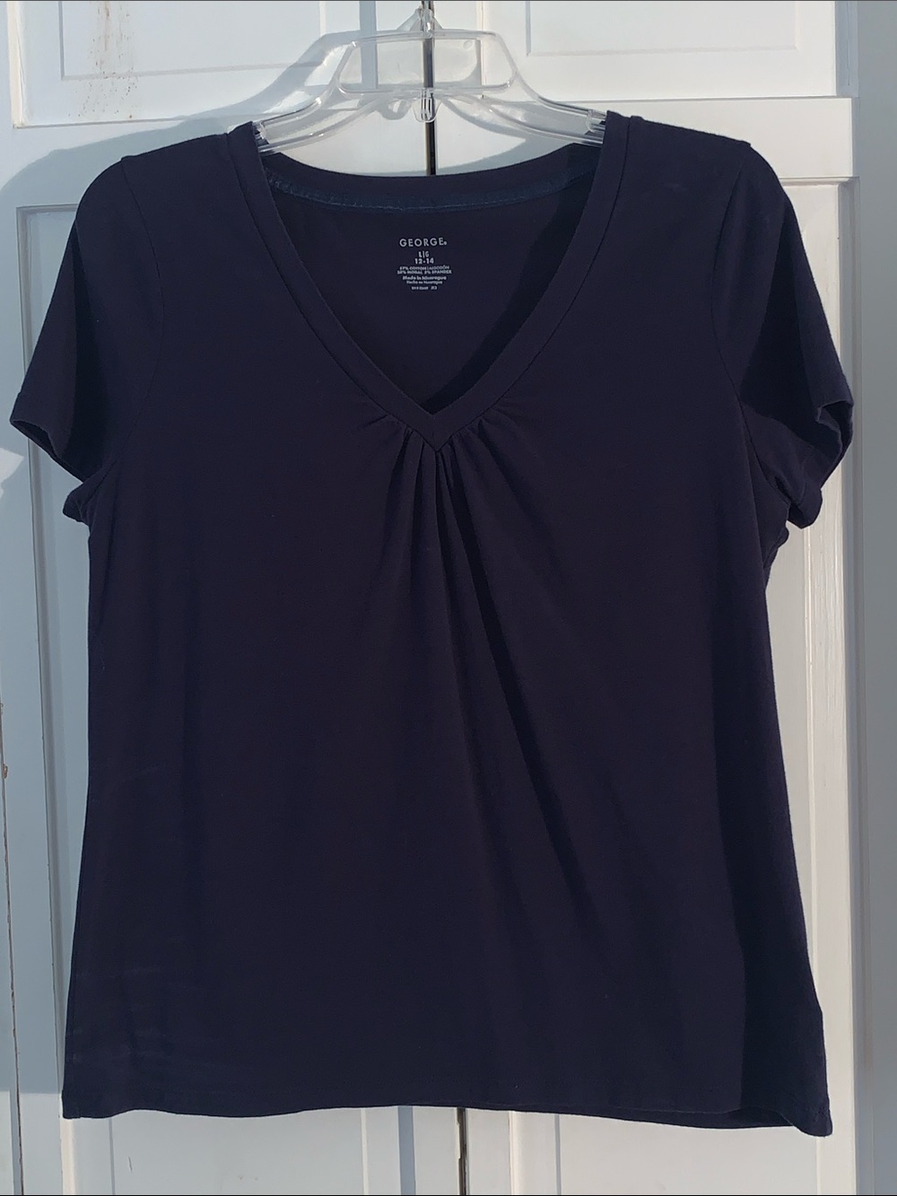 George Navy Blue V-Neck Short Sleeve Top